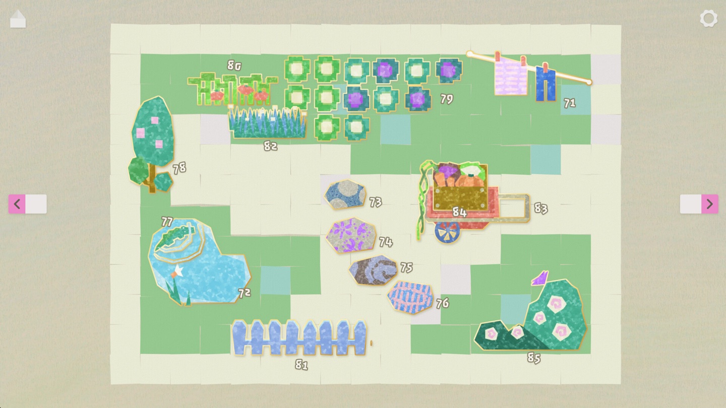 Hand-drawn garden world map with numbered stages
